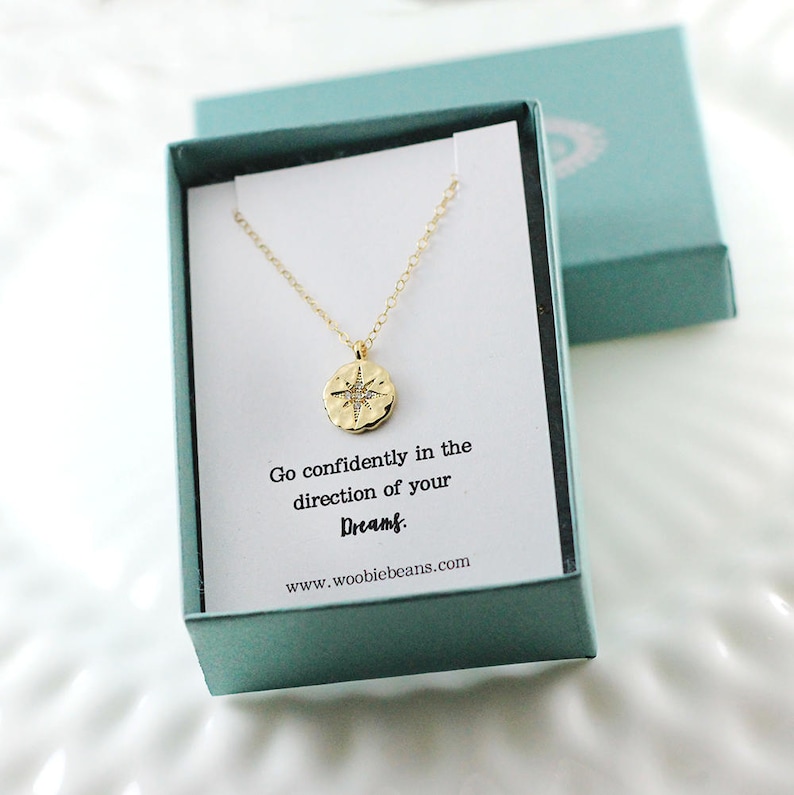 Compass Necklace Graduation Gift Go Confidently in the Etsy