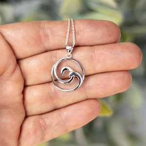 Sterling Silver Ocean Wave Necklace – Beach Jewelry Gift
