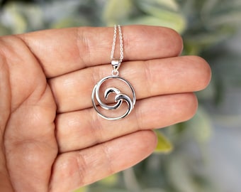 Sterling Silver Ocean Wave Necklace – Beach Jewelry Gift