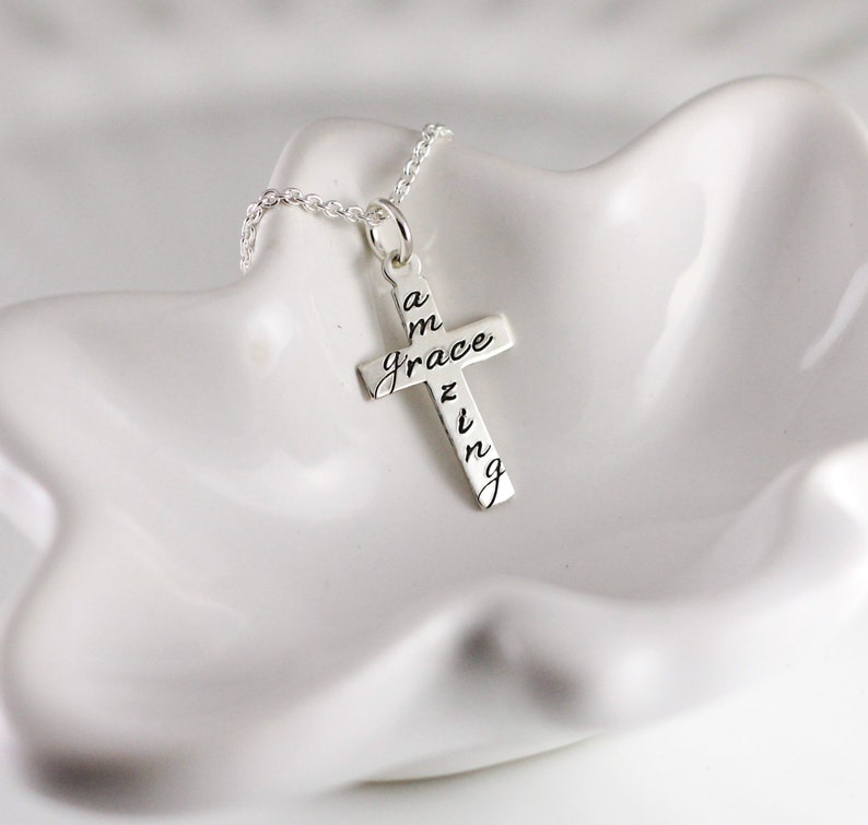 Amazing Grace Necklace Sterling Silver Hand Stamped Necklace - Etsy