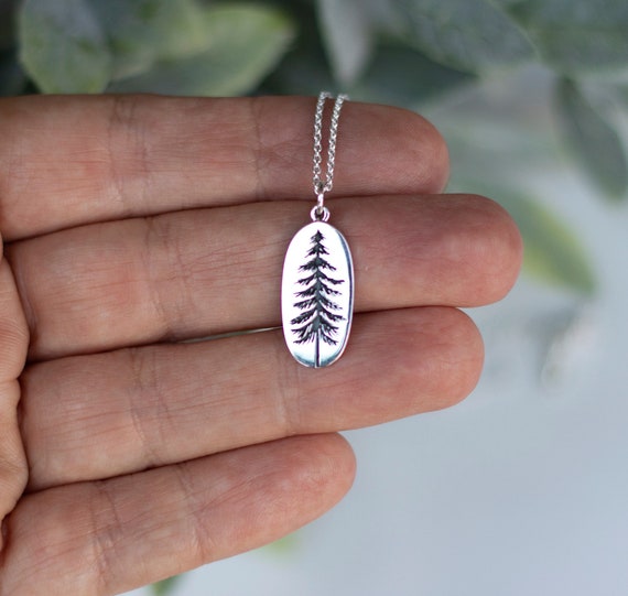 Tree necklace - Sterling silver - Wanderlust jewelry - Trendy jewelry - Gift for her - Layering necklace - Outdoors - Nature jewelry - Pine