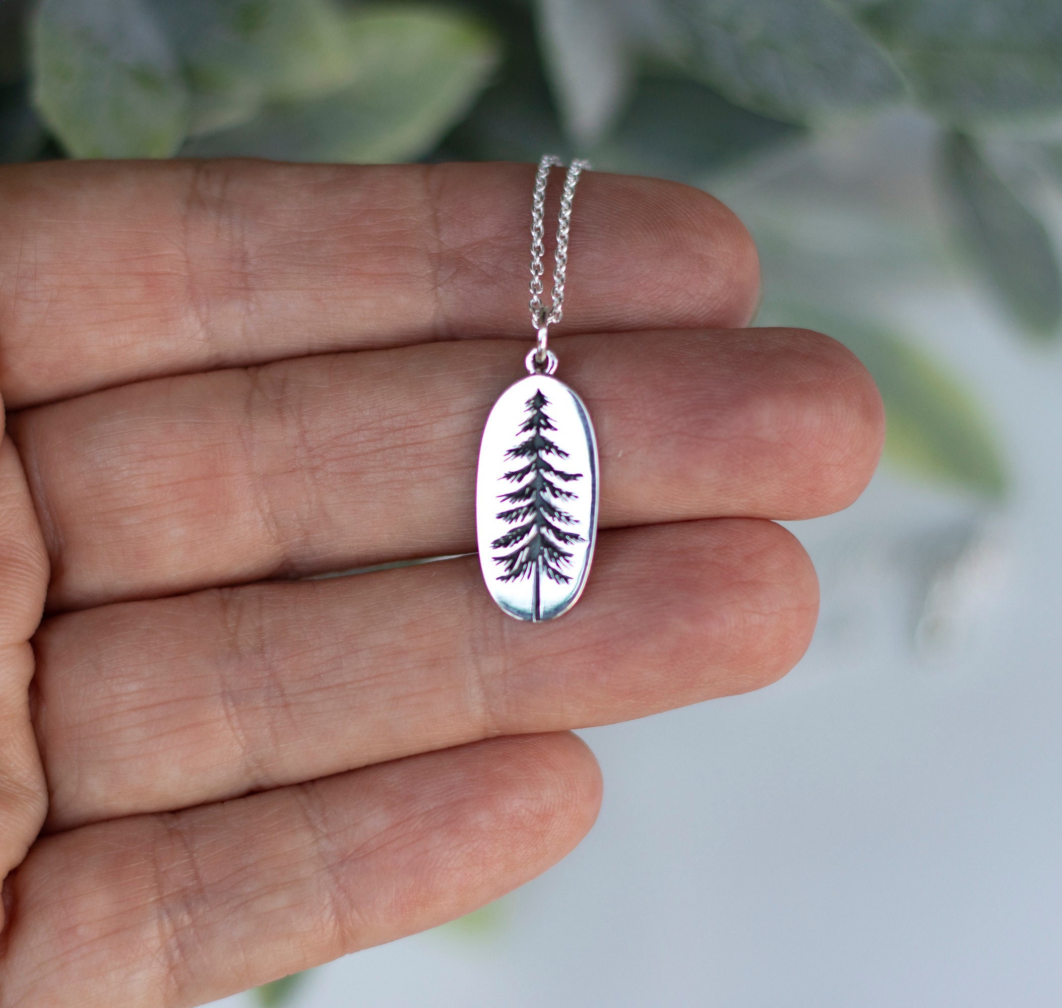 Tree necklace - Sterling silver - Wanderlust jewelry - Trendy jewelry - Gift for her - Layering necklace - Outdoors - Nature jewelry - Pine