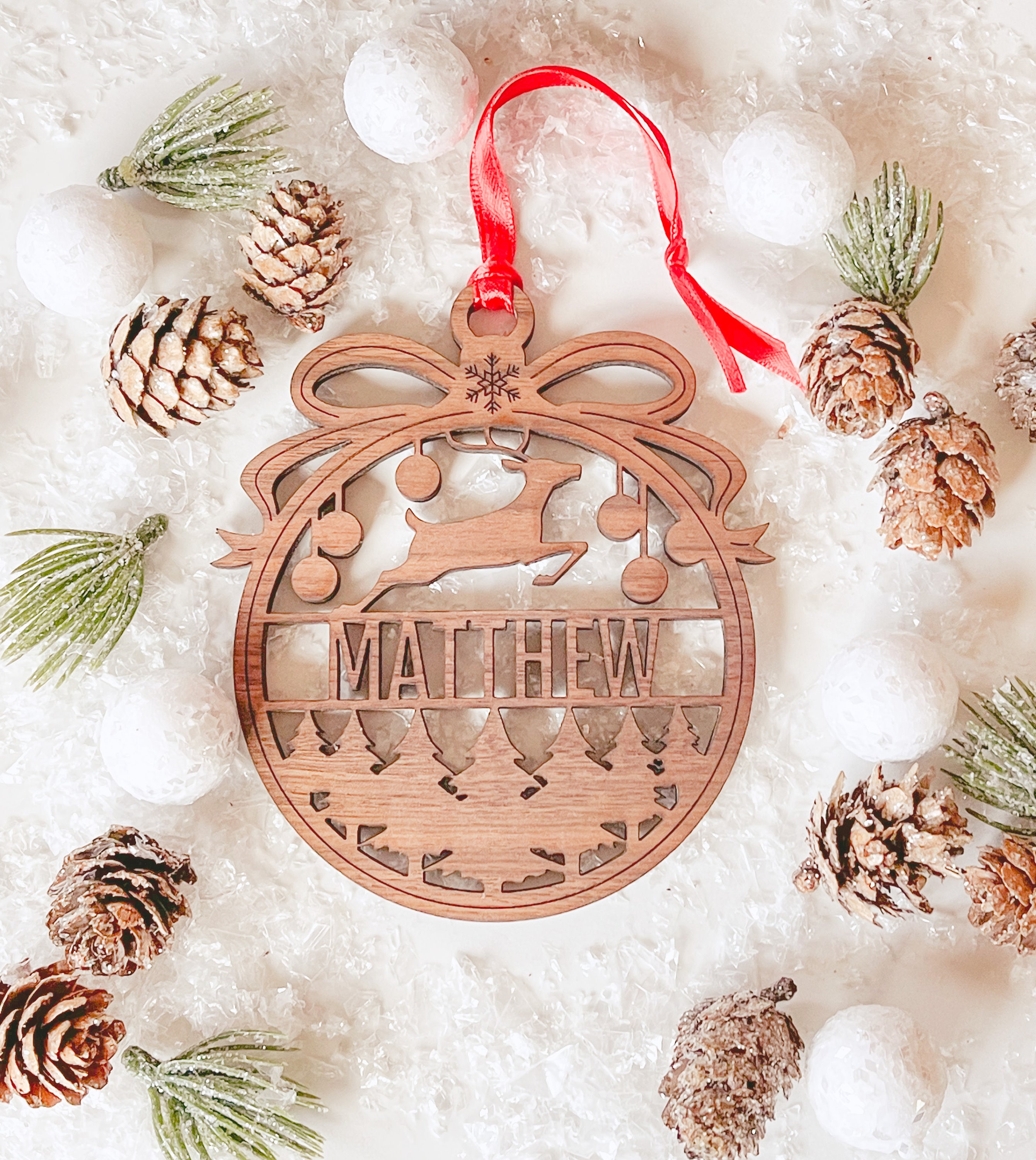Personalized Wood Christmas Ornament – Laser Cut Name Ornament - Etsy