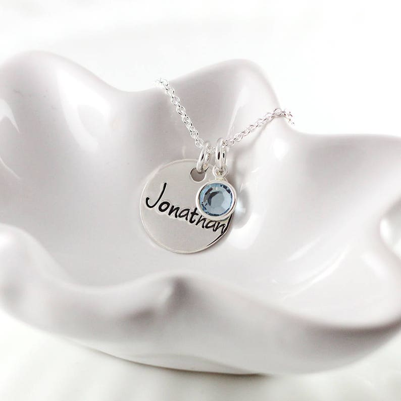 Mommy Necklace Sterling Silver Name Necklace Birthstone Etsy