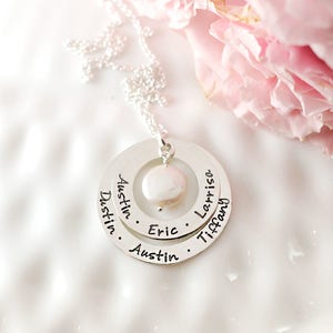 Grandmother necklace - Personalized necklace - Hand stamped jewelry - Sterling silver - Name necklace - Gift for grandma - Mothers Day