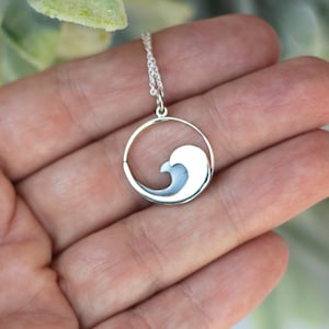 Sterling silver ocean necklace - Ocean wave - Trendy jewelry - Beach jewelry - Nautical - Inspirational - Gift idea - Beach lover - Summer