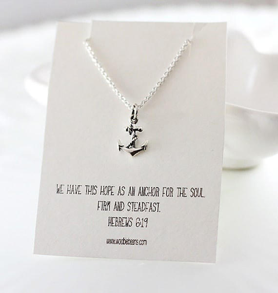 Sterling Silver Anchor Necklace - Hebrews 6 19 - Trendy Jewelry 