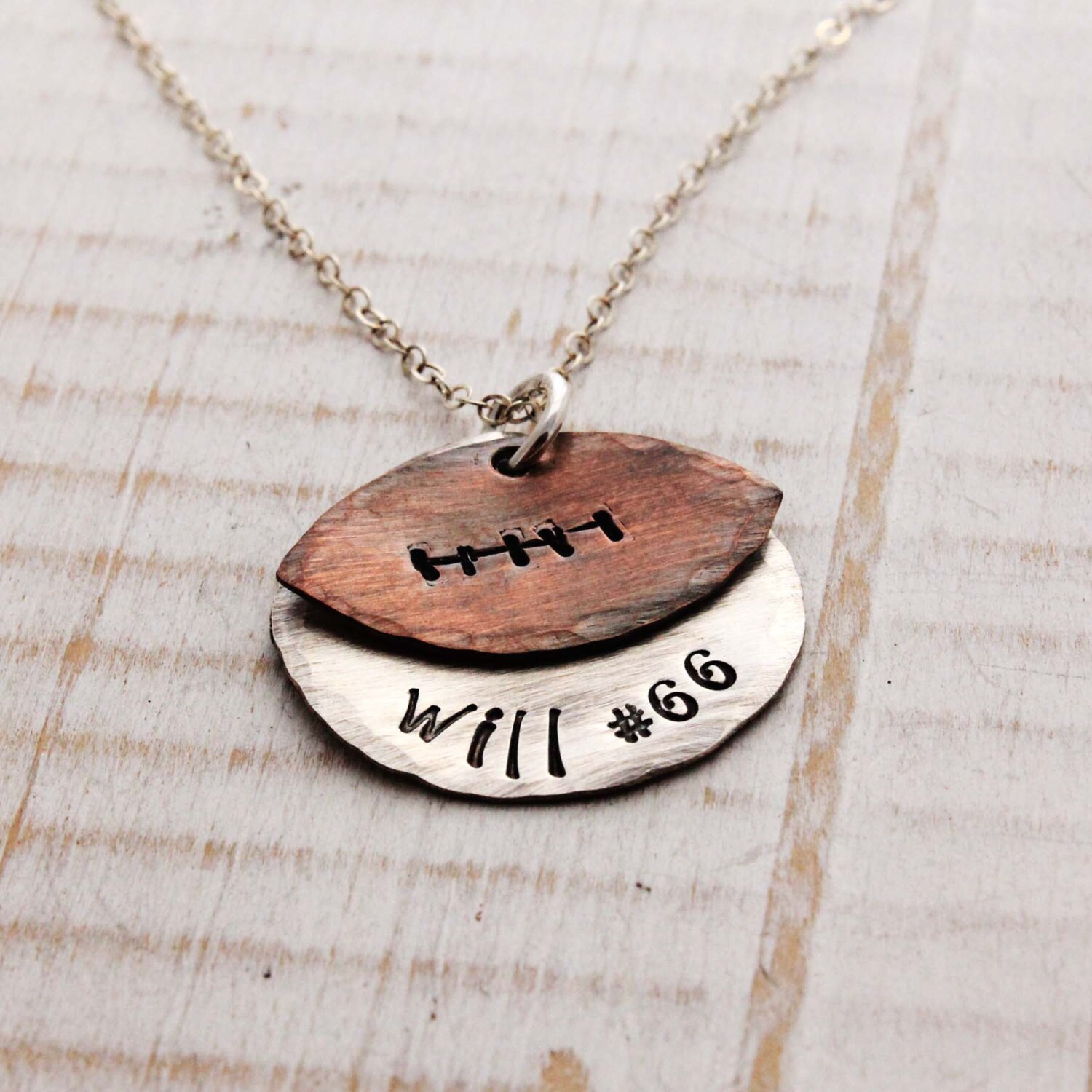 Hand Stamped Personalized Football Necklace Football Mom Necklace Football  Mom Gift Boys Football Gift Team Mom Gift - Etsy