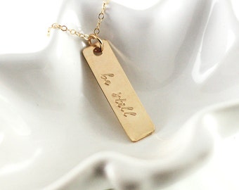 Be still necklace - Gold bar - Personalized gold jewelry - Faith jewelry - Trending - Layering necklace - Bible verse - Christian