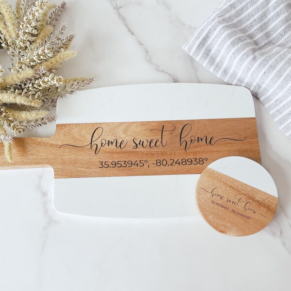 Personalized Marble Wood Boards Etsy