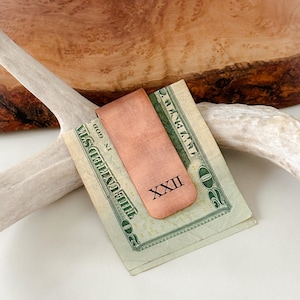 Geldspange aus Kupfer nach Maß - Geldspange nach Kundenwunsch - Geschenk für Ihn - Kupfergeschenk - Männergeschenk - Trauzeugegeschenk - Hochzeitsgeschenk - Geldspange