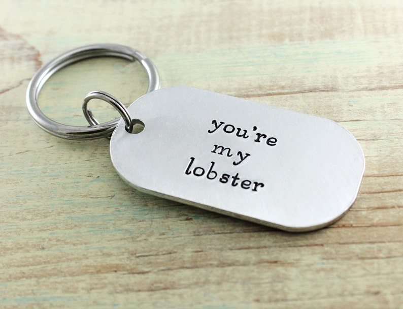 Hand stamped keychain You're my lobster Friends Etsy