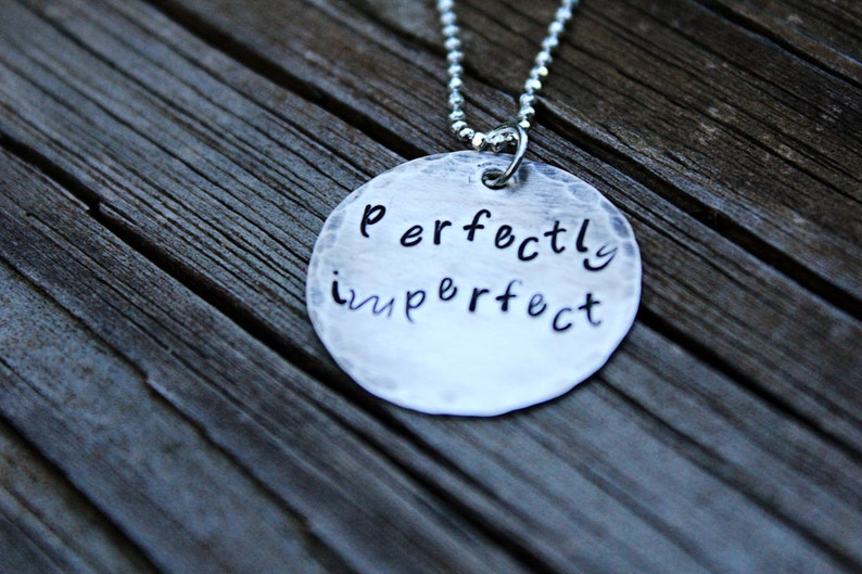 Hand stamped sterling silver necklace...Perfectly Etsy