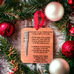 2024 Christmas ornament - Christmas nail ornament - Christian - Faith - Wood tree ornament - Christmas decor - Custom gift