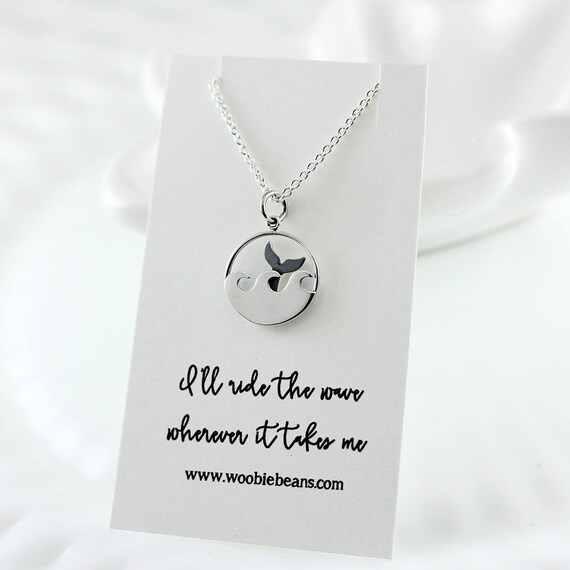 Nautical Sterling silver mermaid necklace Trendy jewelry Mermaid tail Whale tail Always be yourself unless you can be a mermaid