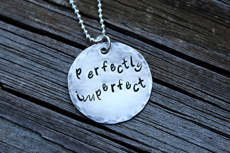 Hand stamped sterling silver necklace...Perfectly Etsy