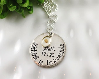 Hand Stamped Sterling Silver Mustard Seed Necklace – Religious Gift