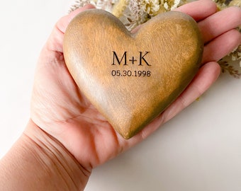 Cuore in legno di mango personalizzato - Regalo di anniversario inciso, decorazione personalizzata