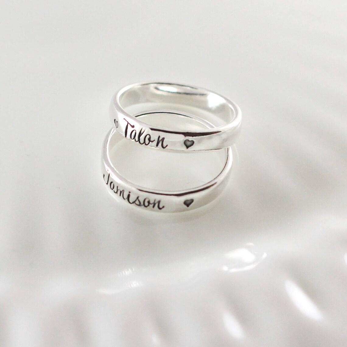 Mothers Rings Stackable Rings Name Rings Sterling Silver Etsy