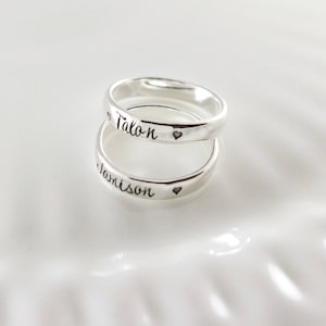 Mothers rings - Stackable rings - Name rings - Sterling silver - Personalized hand stamped jewelry - Mommy jewelry - Gift mom - Mothers Day