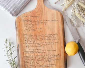 Handwritten Recipe Cutting Board – Engraved Family Heirloom