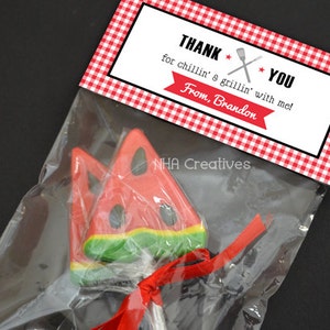 Personalized Barbecue Treat Bag Topper - BBQ Spatula and Fork - DIY Printable Digital File
