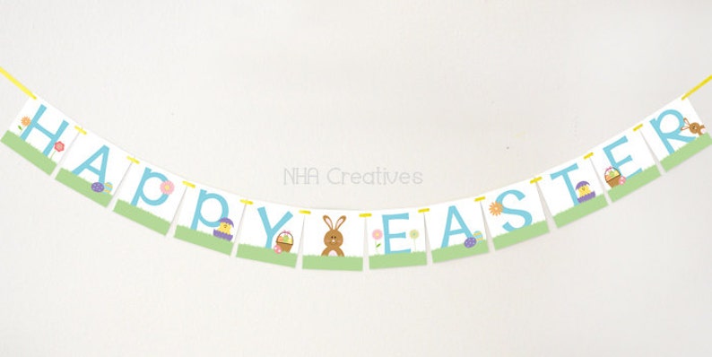 Happy Easter Banner Easter Brunch DIY Printable Digital File image 2