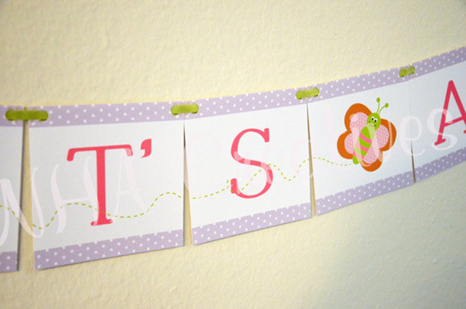 It's A Girl Butterfly Baby Shower Banner DIY Digital Etsy