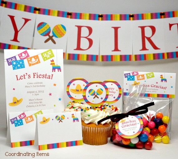 Fiesta Birthday Invitation Personalized Diy Printable Digital File Etsy