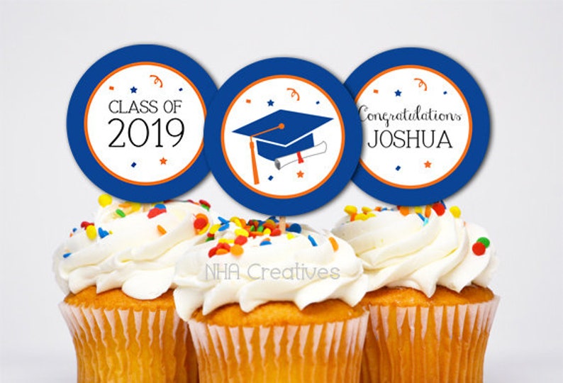 Custom Graduation Cupcake Toppers Diy Printable Digital File Etsy