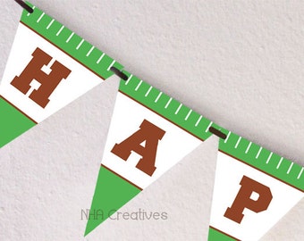 Football Happy Birthday Banner  - DIY Printable Digital File