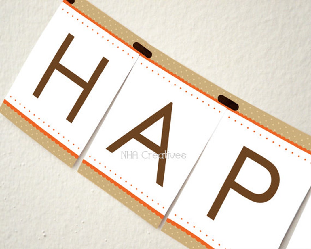 Happy Thanksgiving Banner - DIY Printable Digital File - Etsy