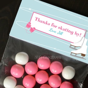 Personalized Ice Skating Treat Bag Topper - DIY Printable Digital File