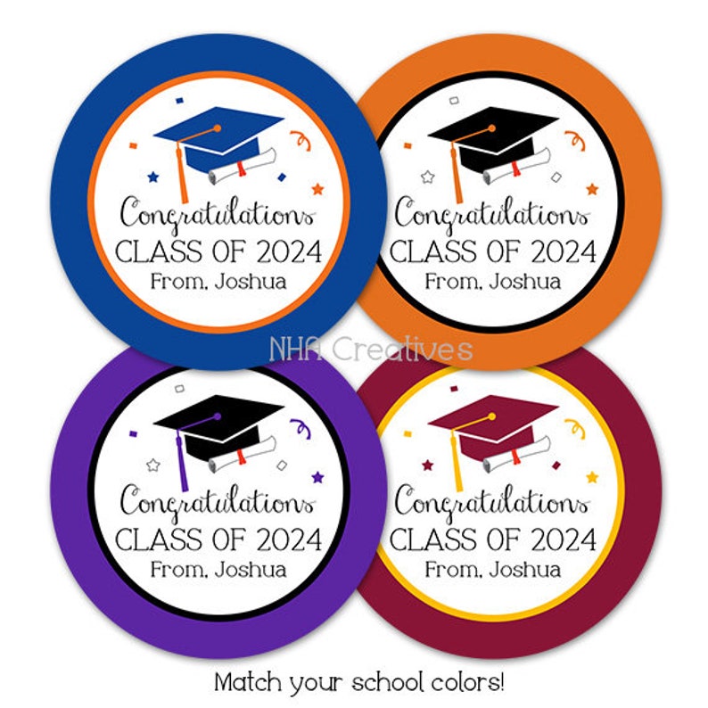 Custom Graduation Favor Tag Let's Celebrate DIY Printable Digital File image 3