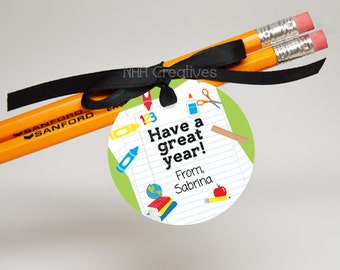 Personalized Back To School Tag - School Supplies - Personalized DIY Printable Digital File