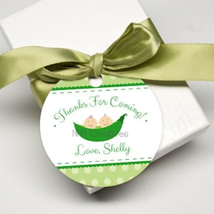 Personalized Twins Baby Shower Tag - Two Peas In A Pod - Personalized DIY Printable Digital File