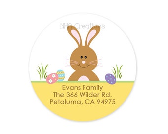 Easter Bunny Address Label - Personalized DIY Printable Digital File