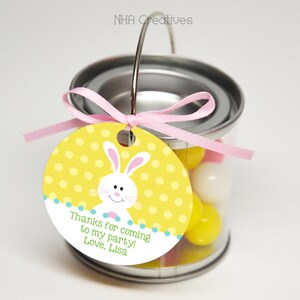 Personalized Bunny Favor Tag - DIY Printable Digital File