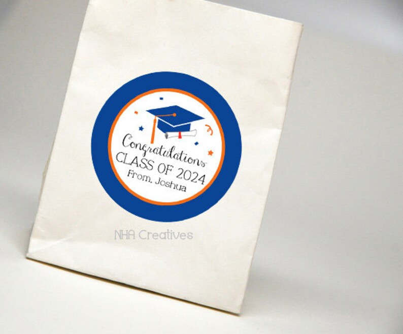 Custom Graduation Favor Tag Let's Celebrate DIY Printable Digital File image 2