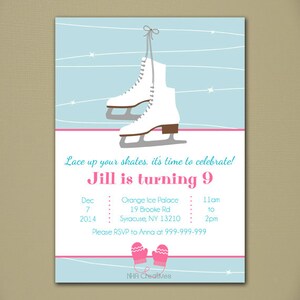 Ice Skating Party Invitation - Figure Skating - Personalized DIY Printable Digital File