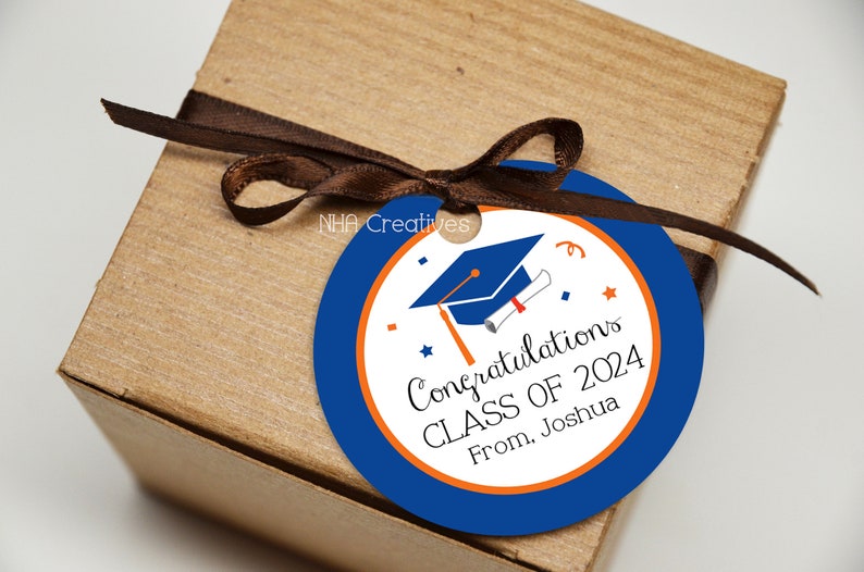 Custom Graduation Favor Tag Let's Celebrate DIY Printable Digital File image 1