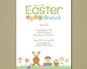 Easter Brunch Invitation - Personalized DIY Printable Digital File