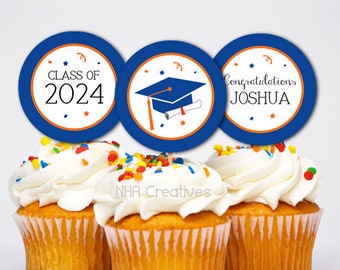 Custom Graduation Cupcake Toppers - DIY Printable Digital File