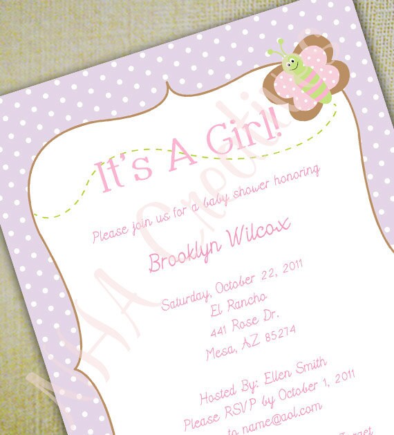 Butterfly Baby Shower Invitation Personalized DIY Printable | Etsy