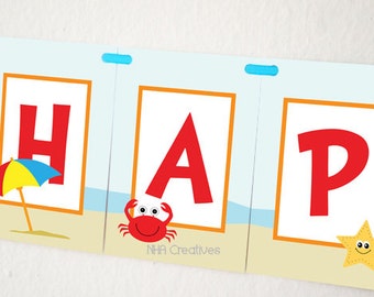 Under the Sea Happy Birthday Banner DIY Printable Digital | Etsy