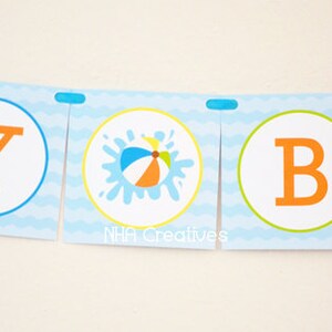 Happy Birthday Pool Party Banner - DIY Printable Digital File - Etsy