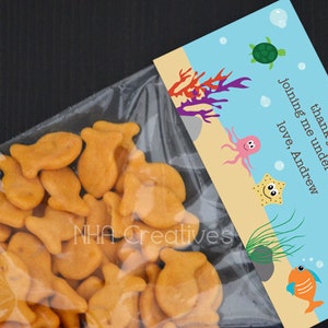 Personalized Under the Sea Treat Bag Topper - DIY Printable Digital File