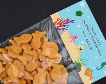 Personalized Under the Sea Treat Bag Topper - DIY Printable Digital File