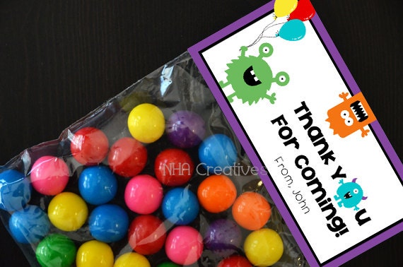 Personalized Monster Treat Bag Topper DIY Printable Digital | Etsy