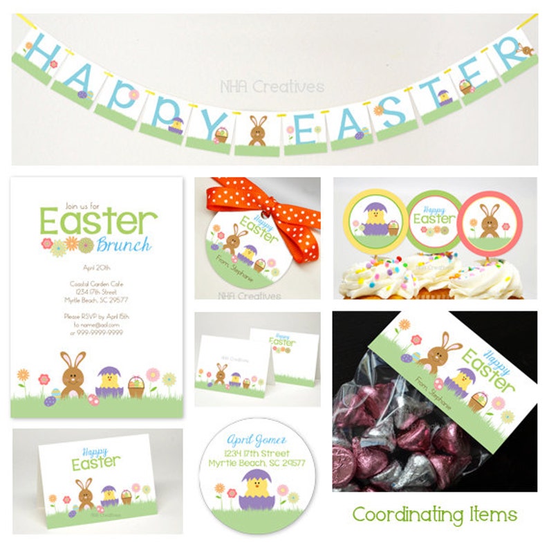 Happy Easter Banner Easter Brunch DIY Printable Digital File image 4